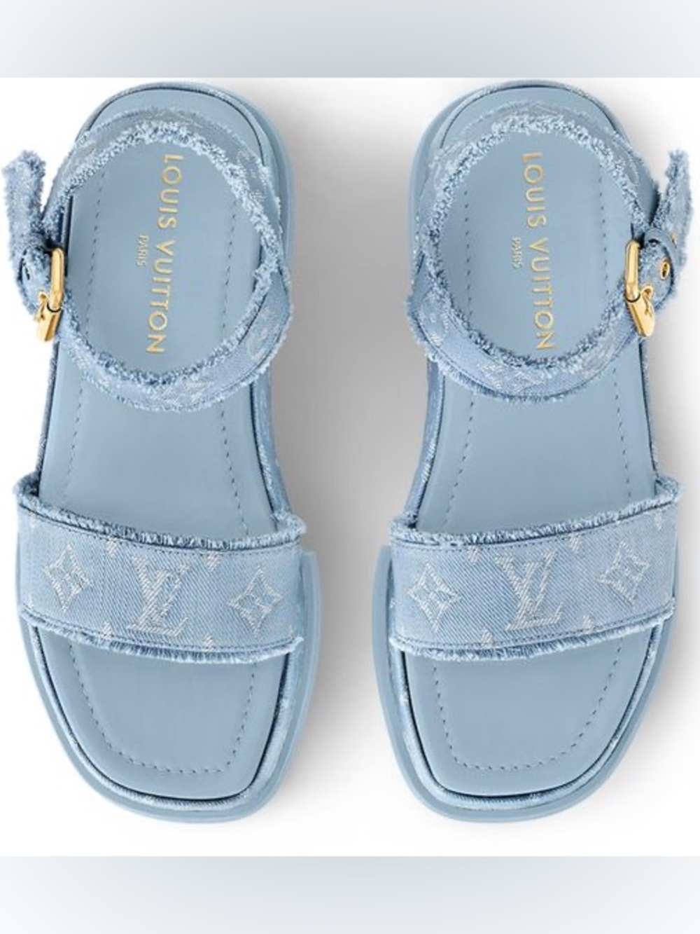 💙🔥🤩100% Authentic Women’s Denim Louis Vuitton Sandal size 8💙🔥🤩